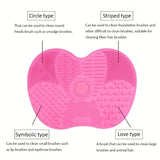 1pcs Silicone Apple-Shaped Makeup Brush Cleaner Pad With Suction Cup For Effective Cosmetic Tool makeup brush cleaning agent pad