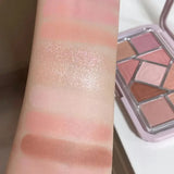Mint diffuse pink blue small pink frame nine-color eyeshadow palette low saturation clear mint green pearl matte gentle pure des