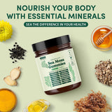 Sea Moss Gummies 16-in-1 Ashwagandha Black Seed Oil Bladder Wrack Turmeric Vitamin C D3 with Manuka Burdock Root Dandelion Apple