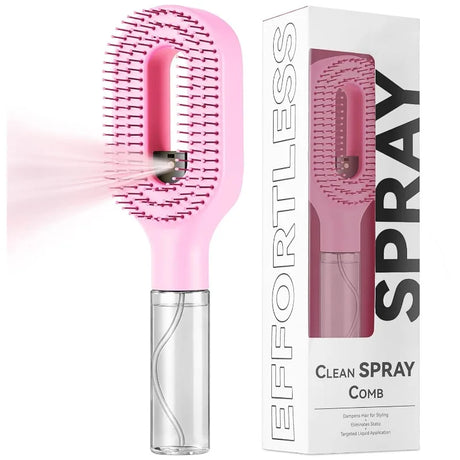 Hairbrush Sprayer Brush 2 in 1 Multi-functional Spray Bottle Comb with Water Spray Detangling Styling Salon Fluffy Modeling Comb