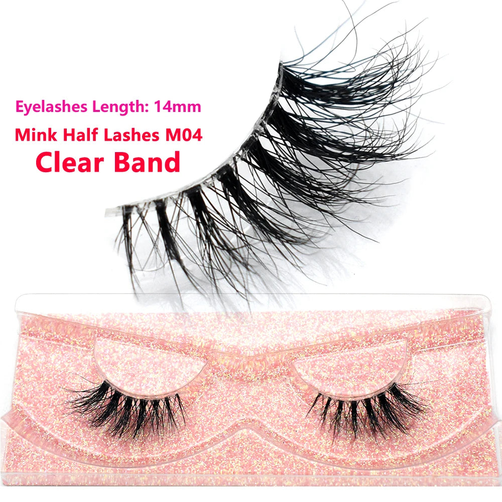 Half Lashes Mink Eyelashes Fluffy Soft False Eyelashes Wispy Cross Mink Eye Lashes Natural Short Mink Eyelash Extension Makeup