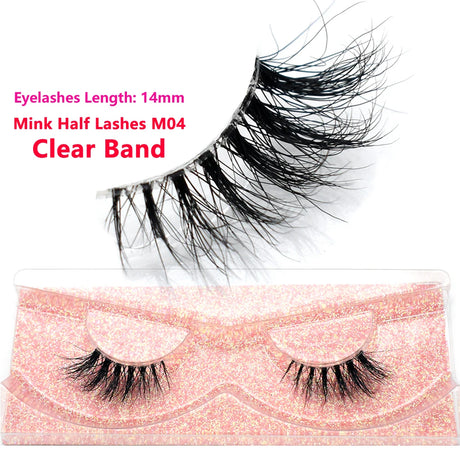 Half Lashes Mink Eyelashes Fluffy Soft False Eyelashes Wispy Cross Mink Eye Lashes Natural Short Mink Eyelash Extension Makeup