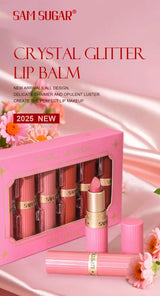 6pcs Diamond Pink Lipstick Set Chocolate Brown Metallic Glitter Long Lasting Shimmer Pearl Sparkling Lip Gloss Makeup