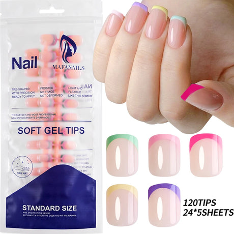 576pcs/Box Colorful Fake Nails Black Red Design Fake Nail Oval Short Square Press On False Nails Mixed Full Cover Nail Tips