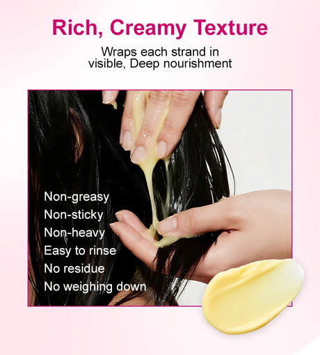 PURC Keratin Reconstruction Hair Mask Smoothing Softness Reduces Dryness Frizz Collagen Nourish Hair Conditioner 200g