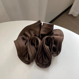 Korean Big Hair Tie Ribbon Scrunchies Satin Elastic Hair Band Bow Women Simple Temperament New Style  Ponytail Hair Accessories