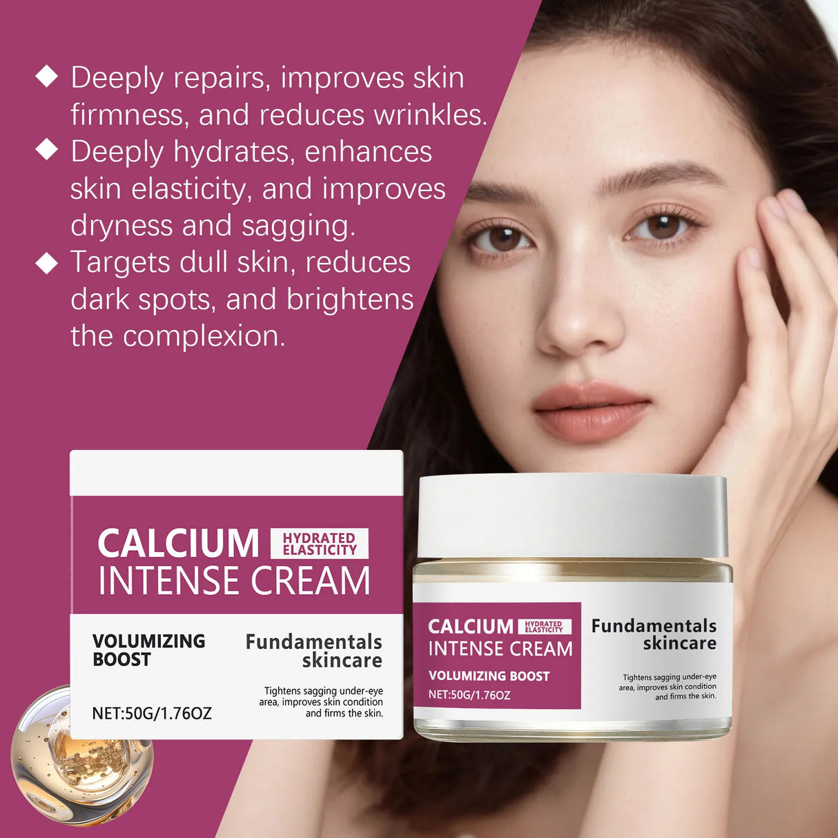 Calcium Intense Cream Tighten Skin Elasticity Enhance Moisturizing Facial Firming Improve Skin Sagging Nourishing Facial Lifting