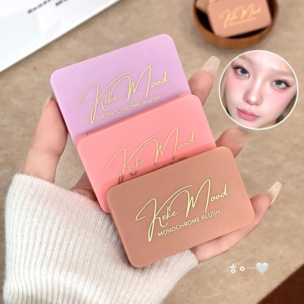 Monochrome Matte Blusher Palette Soft Silky Cheek Natural Facial Blush Rouge Plate Lasting Nude Low Saturation Powder Blush Disk