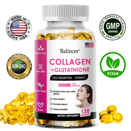 Glutathione Collagen Supplement, Antioxidant Whitening Capsules, Skin Health Deep Nourishment Skin