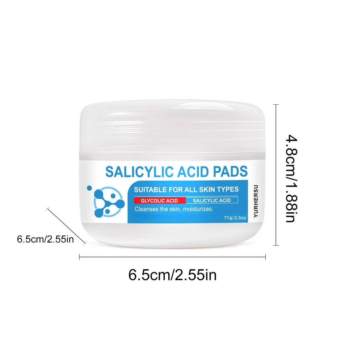 Disposable Salicylic Acid Facial Cleansing Cotton Pads Double Sided Exfoliating Wipes Oil Balancing Skin Care Pads Lightweight Portable Face Cleanser Sheets For Daily Morning Night Skincare