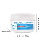 Disposable Salicylic Acid Facial Cleansing Cotton Pads Double Sided Exfoliating Wipes Oil Balancing Skin Care Pads Lightweight Portable Face Cleanser Sheets For Daily Morning Night Skincare