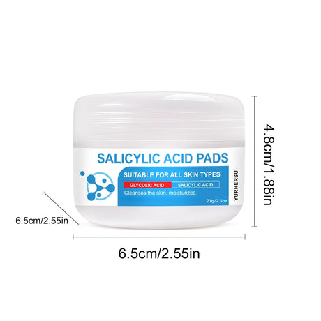 Disposable Salicylic Acid Facial Cleansing Cotton Pads Double Sided Exfoliating Wipes Oil Balancing Skin Care Pads Lightweight Portable Face Cleanser Sheets For Daily Morning Night Skincare