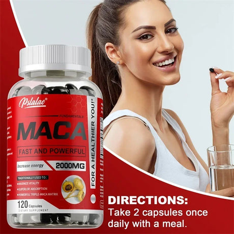 Maca Root Capsules - Improves Vitality and Performance, Enhance Energy, Builds Muscle and Strength