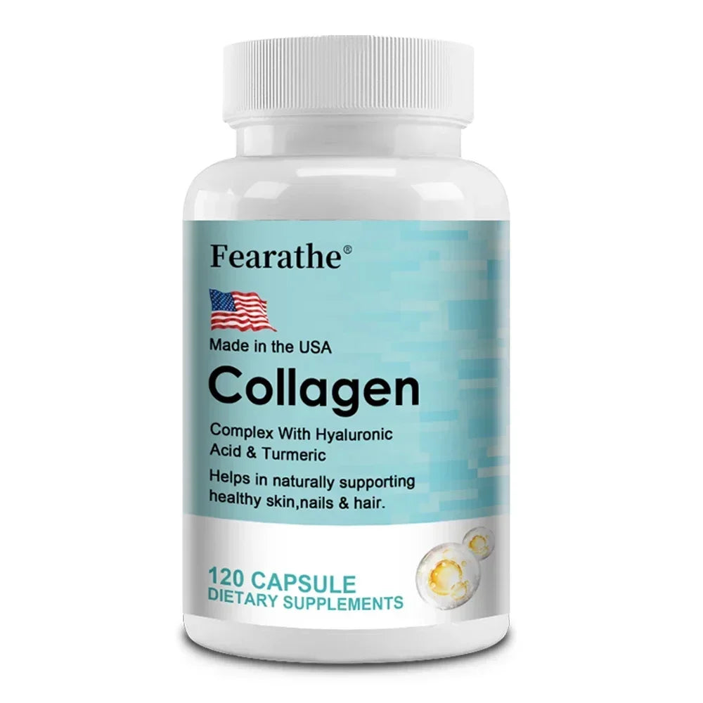Marine Collagen Capsules, Hydrolyzed Type 1 Collagen, Antioxidant Supplement, Support Skin Hair Nail & Joint Bone Wellness