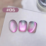 1-6PCS 12ML Human Fantasy Cat Eye Gel Nail Polish Ice Clear High-end Glass Bead Semi-permanent Gel Nail Polish Nail Art Supplies