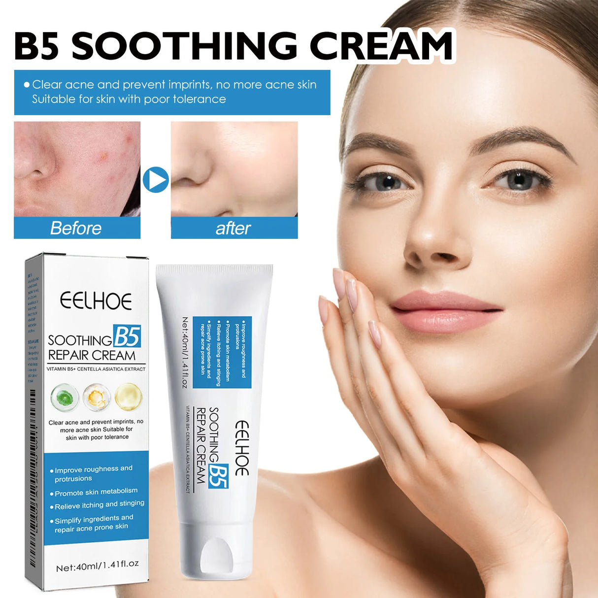 1/3/5PCS B5 Moisturizing Cream Hydrating Solves Dry Chapped Red Skin Nourishing Improve Sunscreen Korean Beauty Face Skin Care