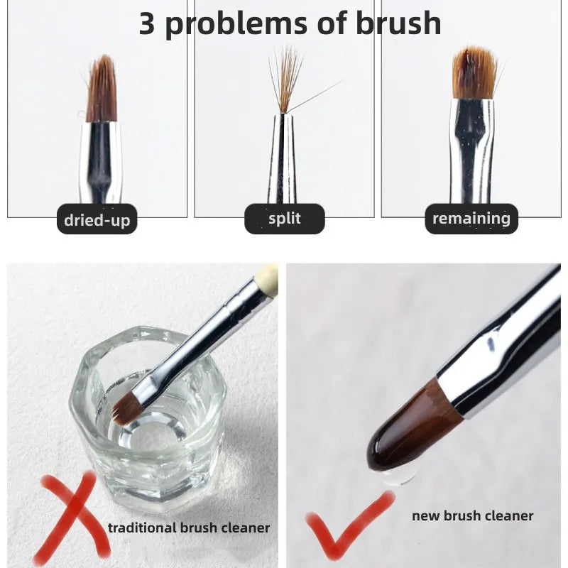 75ml Nail Brush Cleaner+Container+Filter Brush wash liquid Manicure Tools set