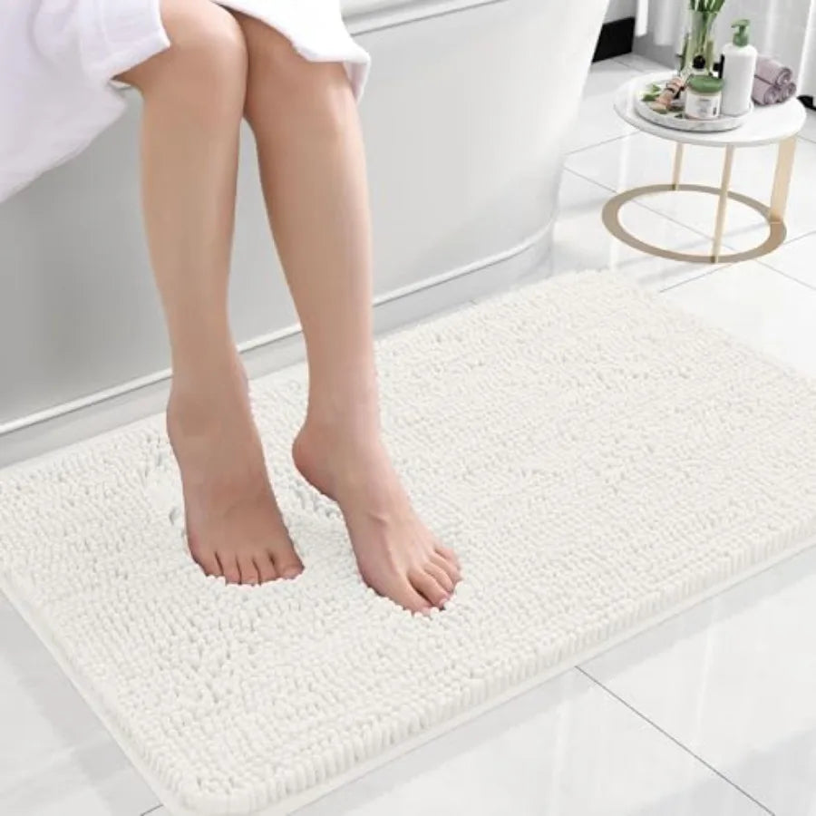Bathroom Rugs 30x20, Extra Soft Absorbent Chenille Bath Rugs, Rubber Backing Quick Dry, Machine Washable Bath Mats for Bathroom