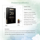 MAYJAM 20 Bottles Essential Oils Set for Humidifier Aroma Diffuser Lavender Jasmine Eucalyptus Vanilla Sandalwood Fragrance