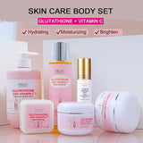 AILKE Glutathione & Vitamin C Kit, With Whitening Lotion, Moisturizing Cream, Lightening Soap, Spa Oil, Glowing Body Cream