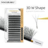 NAGARAKU Ship from USA 10 Cases W Shape 3D 4D 5D Eyelashes Free Tax Fast Shipping Delivery in 2-5 days Mix8-15mm Size