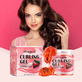 Strawberry Curl Defining Gel Strong Hold Styling Product For Curly Wavy Hair Long Lasting Volumizing Nourishing Wash Free