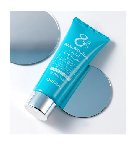 Quiyum 8X H2O AquaVitalize Facial Cleanser 100g Gentle Daily Cleansing Oil Control Refreshing Face Wash for All Skin Types