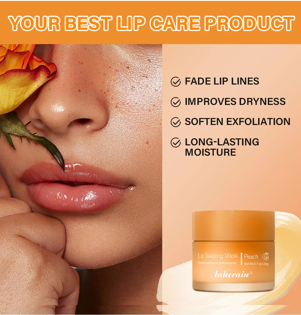 Hydrating Glowing Lip Balm Overnight Lip Mask Moisturizing Repair Cracked Lips Soften Fine Lines Mild Exfoliating Clear Dead Ski