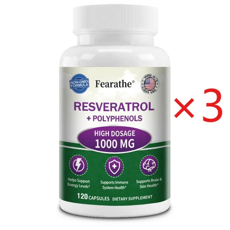 Resveratrol Supplement Capsules, Anti-aging, Antioxidant, Cardiovascular & Joint Support, Skin Health