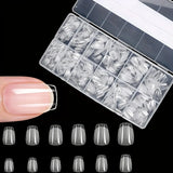 600 Pieces of Fake Nail Tips, Matte and Semi-Matte Effect, Almond French Coffin Shape, Stiletto Oval Square Shape, Thickened Fingertips at the Front