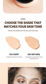 OCHEAL BB Cream Air Cushion Full Coverage Waterproof Long-lasting Concealer Cushion Compact Face Makeup Foundation CC Cream