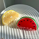 Cute Acrylic Watermelon Kiwifruit Lemon Fruits Large Size Hair Clip Claw For Women New Transparent Geometric Hair Accessories