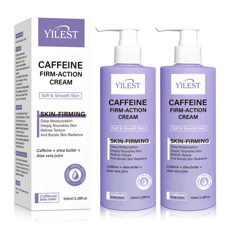 YILEST Caffeine Firm Action Cream 100ml Skin Firming Moisturizing Body Cream with Shea Butter Aloe Vera for Soft Smooth SkinCare