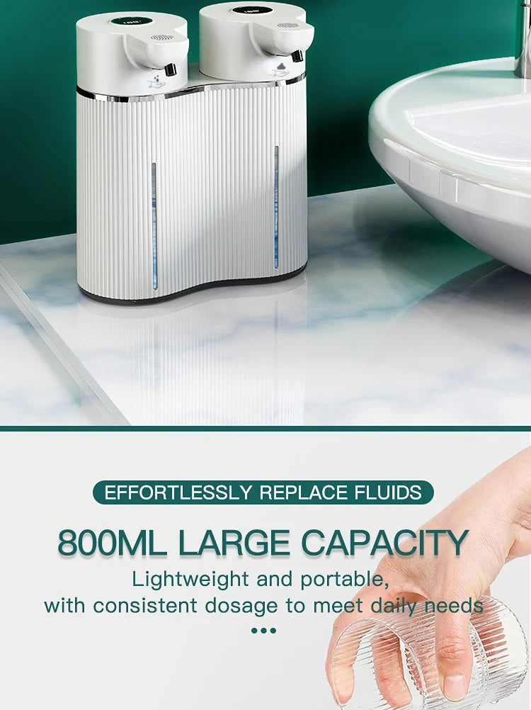 Double-Head Touchless Foam/Gel Infrared Induction Electric Automatic Senor Soap Dispenser Wall-Mounted Hand Washing Pump Machine