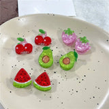 2Pcs/Lot Summer Style Women Hair Accessories New Mini Fruit Gripper Cute Strawberry Watermelon Imitation Fruit Shaped Hair Clips