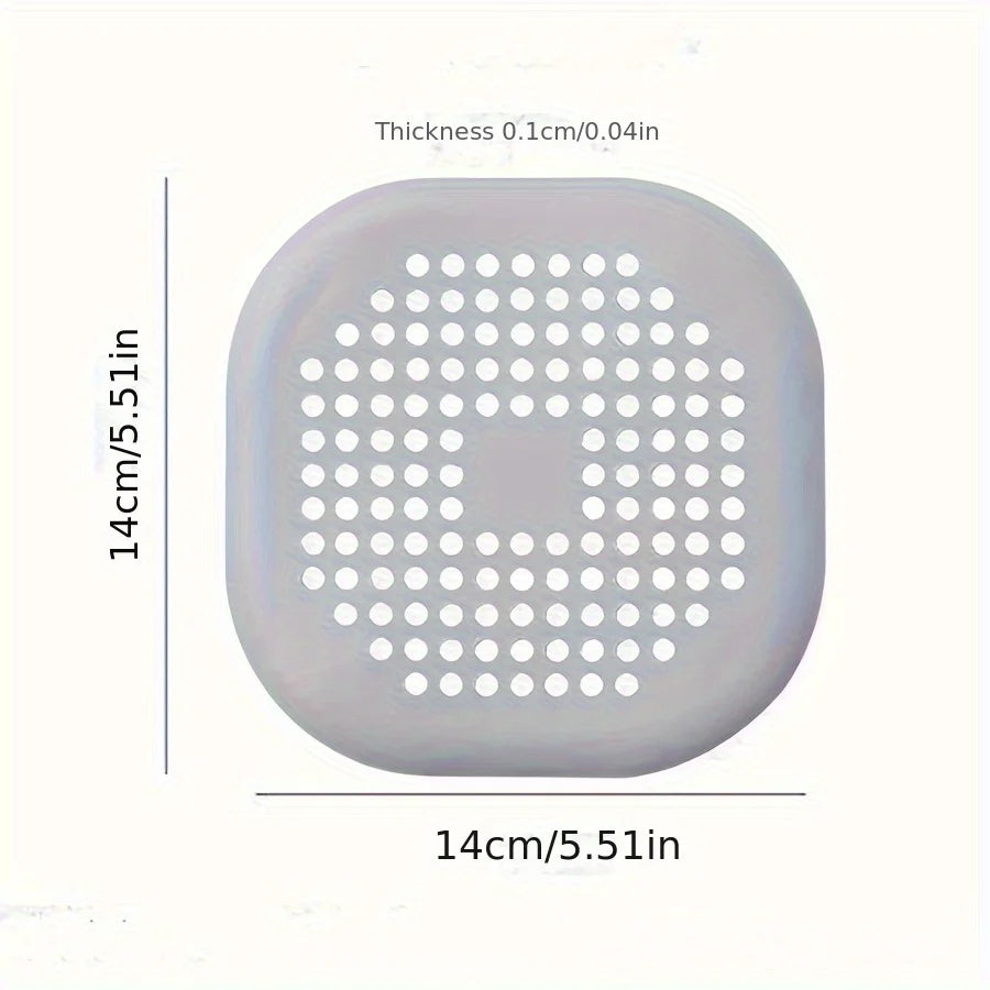 Square Silicone Drain Sticker Bathroom Sewer Hair Filter Drain Cover Household Bathroom Drain Mat