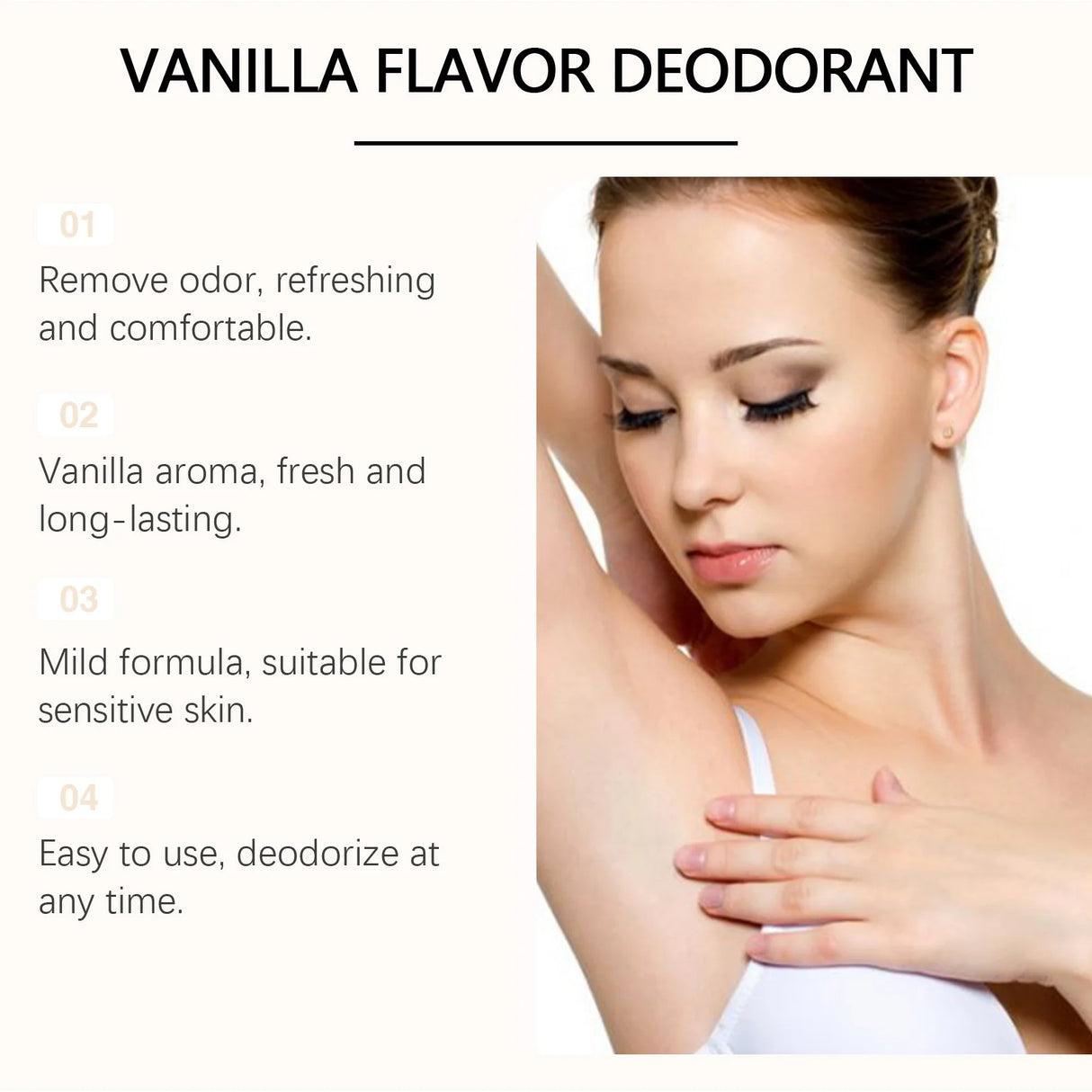 Vanilla Underarm Deodorizing Rod Lighten Odor Armpit Body Fragrance Antiperspirant Natural Moisturize Refreshing Deodorant Stick