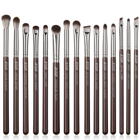 Jessup Makeup Brushes Set 15/25pcs Premium Synthetic Brown Make up Brushes Foundation Eyeshadow Concealer Blush Eyeliner, T511