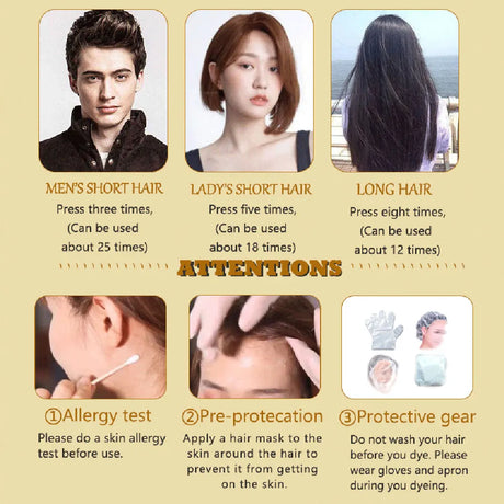 3 in 1 Black Hair Dye Shampoo for Gray Hair Home Herbal Hair Coloring Cream for Men Women Cover White Nourishing Formula 500ml