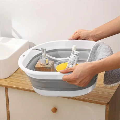 Large Foldable Portable Plastic Compression Washbasin, Suitable For Home, Travel Laundry, Washing Vegetables