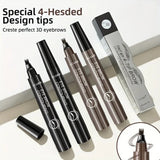 Four-Pronged Eyebrow Pencil, Four-End, Long-Lasting, Non-Smudged, Water-Resistant, Anti-Smudged Eyebrow Pencil