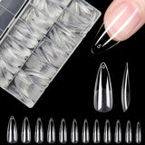600 Pieces of Fake Nail Tips, Matte and Semi-Matte Effect, Almond French Coffin Shape, Stiletto Oval Square Shape, Thickened Fingertips at the Front