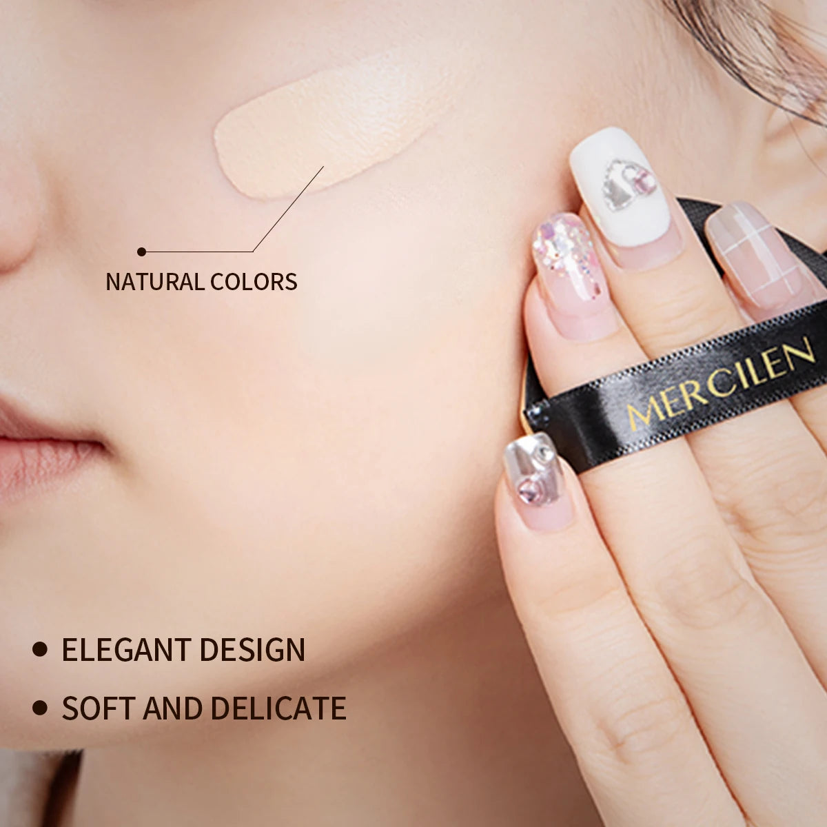 Mercilen Water Glow Long-Lasting Essence Bb Cream Cc Cream 40g, Brightening and Moisturizing Facial Makeup, Long-Lasting Moisturizing Concealer, Evens Out Skin Tone, Natural and Seamless, Suitable for Multiple Skin Tones, Lon