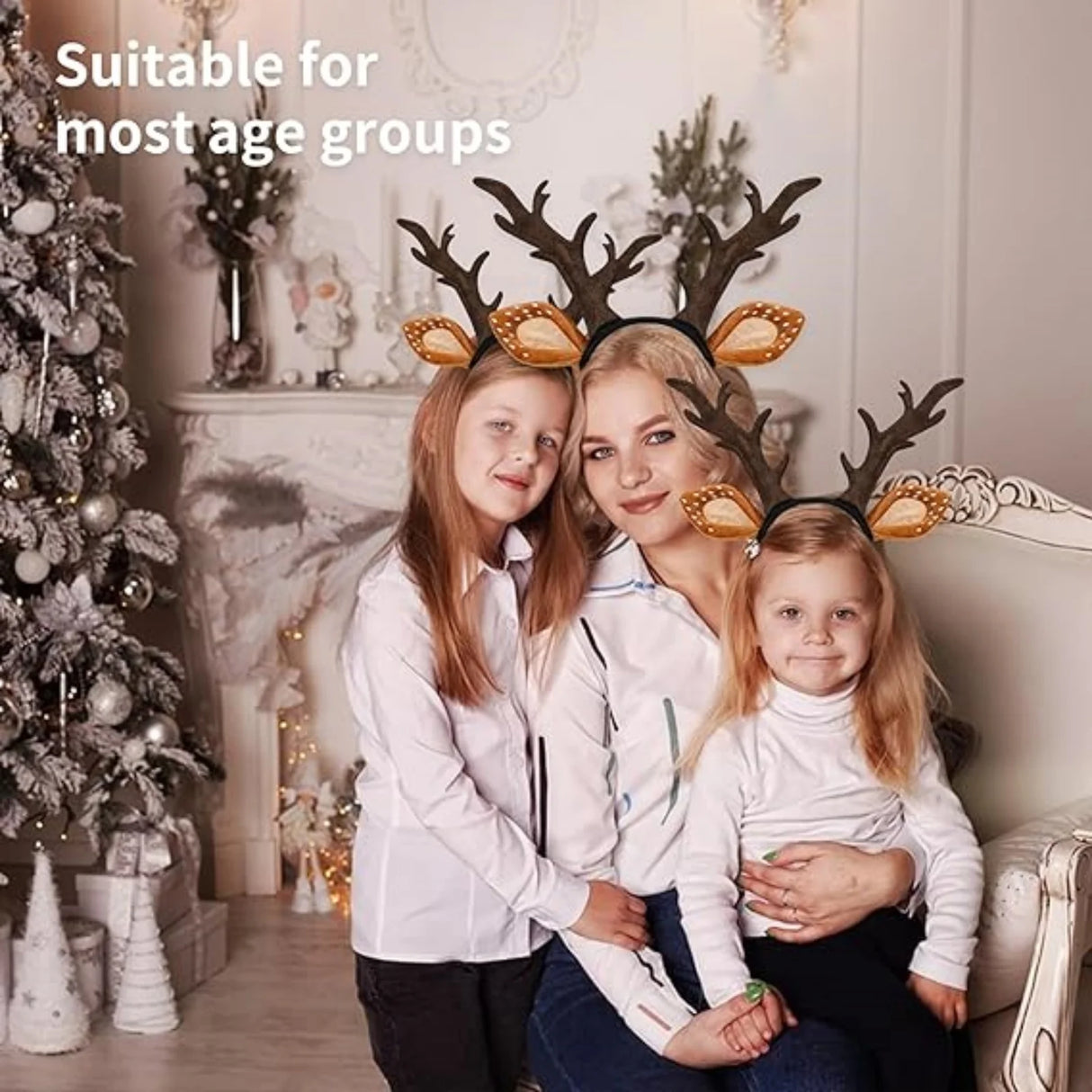 1PC Reindeer Hair Hoop for Adults & Kids, Cute Antler & Ear Costume Accessory - Suitable for Christmas & Autumn/Winter