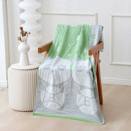 Two Three Layers Pure Cotton Gauze Bath Towel Adult Girl Kawaii Cartoon Towel 70x140cm Home Absorbent Bathroom Wrap Quick-Dry