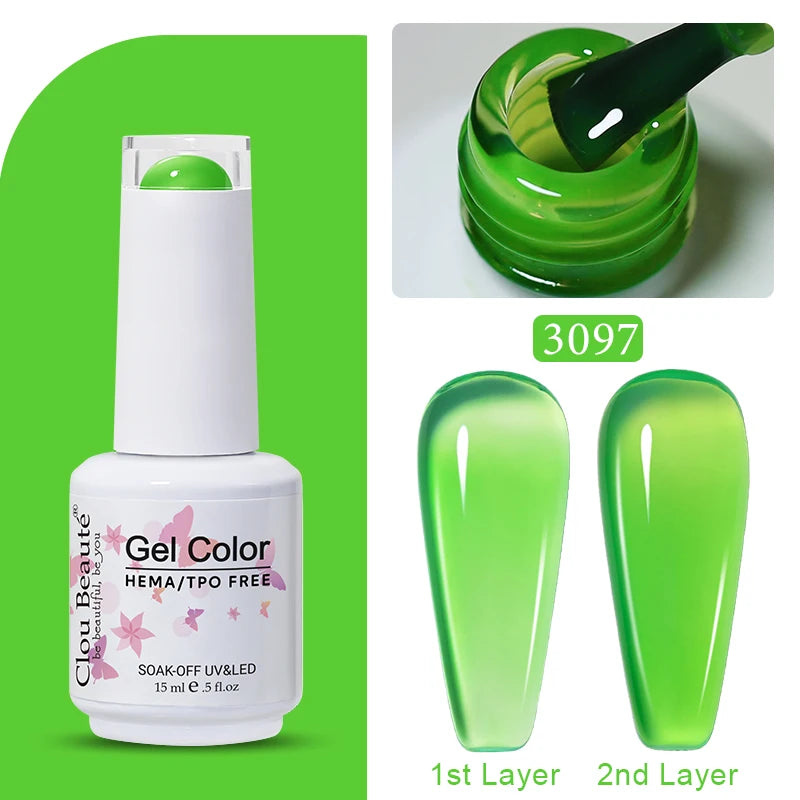 Clou Beaute Jelly Color UV Gel Manicure Summer Pink Nude Gel Nail Rainbow Nail Supplies For Professionals Semi-permanent Varnish