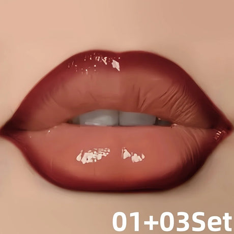 2pcs Lip Liner Pencil & Hydrating Lip Gloss Set, Glossy Finish, Smooth Define Lips, Non-Sticky Long Lasting, Daily Makeup