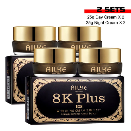 AILKE Whitening Face Cream, Day and Night Facial Cream, Lightening with Kojic Acid, Reduce Wrinkles, Freckles, Black Spots