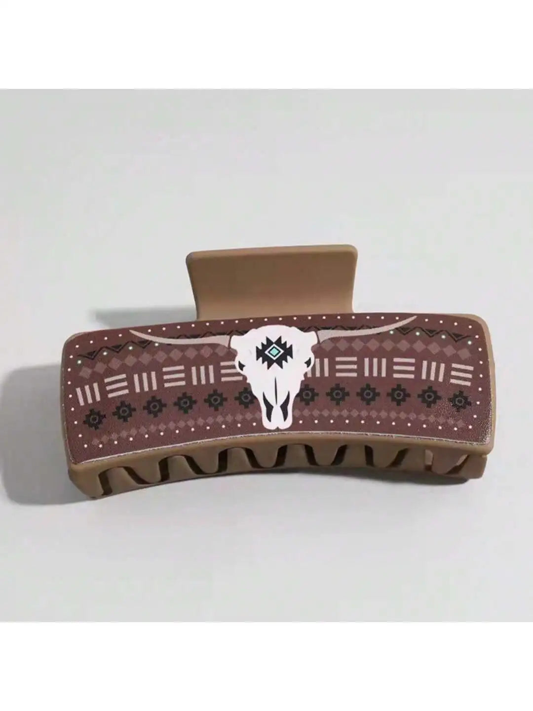 Western Leather Hair Claw Clips Sunflower Floral Square Claw Clips for Hairstyling Southwest Cow Print Cowhide Hair Accessories