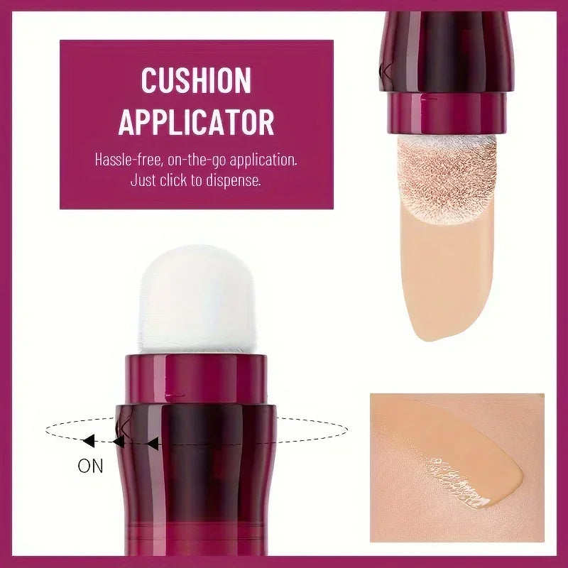 12 Color Liquid Concealer Moisturizing Rotating Sponge Head Concealer Long Lasting Lightweight Multi-use Foundation Makeup
